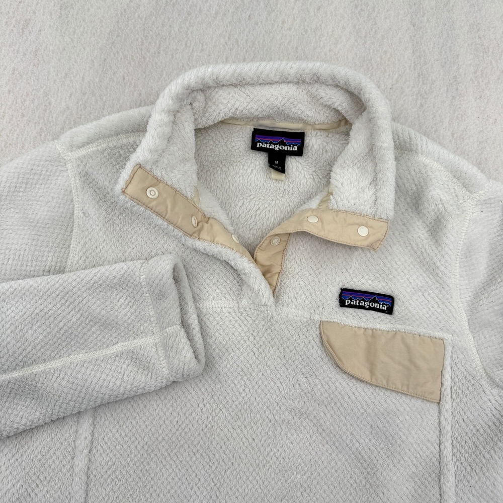 Patagonia Re-Tool Snap-T Fleece Pullover Ivory Cream Womens Medium Outdoors
